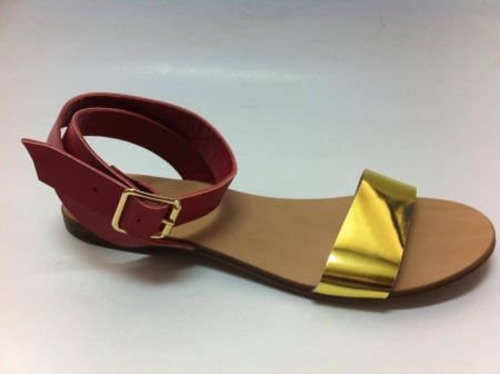 Incaltaminte - Sandale de dama din piele Golden Red